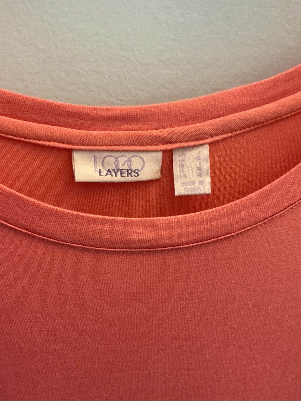 Logo Layers Sleeveless Peachy Pink Ruffle Hem Tank Top L - Picture 6 of 6